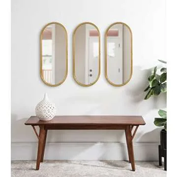 Kate and Laurel Caskill Wall Mirror Set - 3 Glam Gold Mirrors