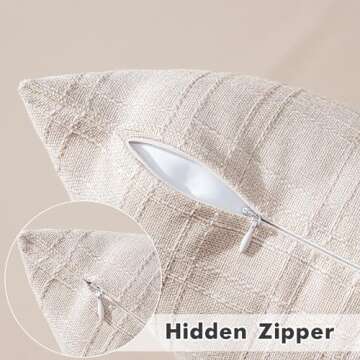 MIULEE Outdoor Waterproof Throw Pillow Covers Decorative Farmhouse Water Resistant Cushion Covers for Tent Patio Garden Couch Sofa Pack of 2, 20x20 Inch Beige