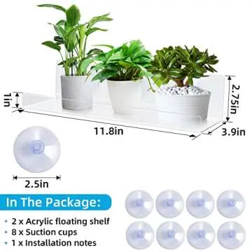 Stylish Acrylic Window Shelf for Indoor Plants 12 Inch