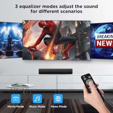 MZEIBO TV Sound Bar with 50W Sound and Bluetooth Connectivity