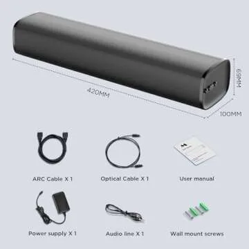 MZEIBO TV Sound Bar with 50W Sound and Bluetooth Connectivity