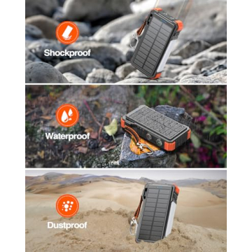 BLAVOR 20000mAh Solar Charger Power Bank with 4 Cables