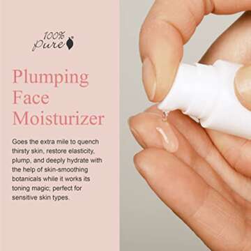 100% PURE Rose Hyaluronic Acid Facial Serum Deeply Hydrating Natural Care Soothe & Replenish Suppleness Bounce Dry, Dehydrated Skin - Vegan - 1oz