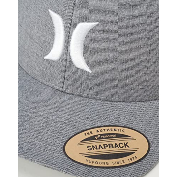Hurley Del Mar Snap Back Trucker Hat for Men, Cool Grey Heather