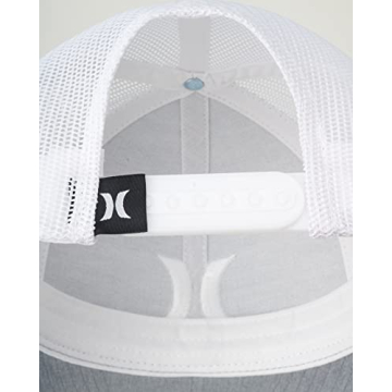 Hurley Del Mar Snap Back Trucker Hat for Men, Cool Grey Heather
