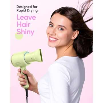 Wavytalk Hair Dryer with Diffuser, Blown Away Ionic Hair Dryer for Curly Hair with Comb, 1875W Fast ...