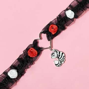 Alice in Wonderland Black Lace Choker – Whimsical Jewelry for All Ages