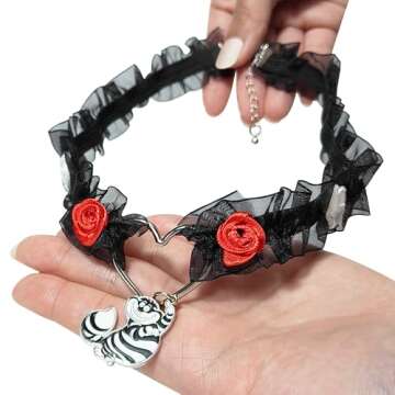 Alice in Wonderland Black Lace Choker – Whimsical Jewelry for All Ages