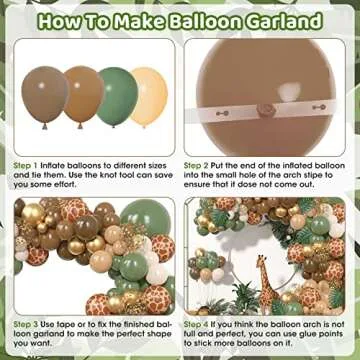170Pcs Jungle Safari Balloon Garland Kit for Parties