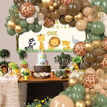 170Pcs Jungle Safari Balloon Garland Kit for Parties