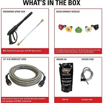 SIMPSON Cleaning MS60763-S MegaShot 3100 PSI Gas Pressure Washer, 2.4 GPM, Kohler RH265 Engine, Includes Spray Gun and Extension Wand, 5 QC Nozzle Tips, 1/4-in. x 25-ft. MorFlex Hose