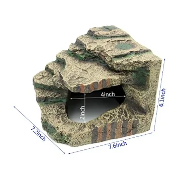 JIHAQUA Large Resin Reptile Tank Accessories Hideouts