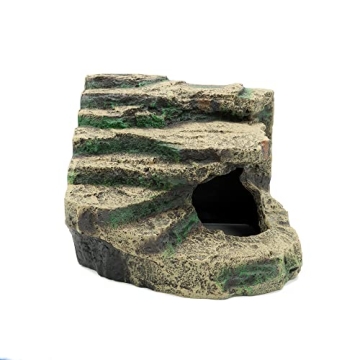 JIHAQUA Large Resin Reptile Tank Accessories Hideouts