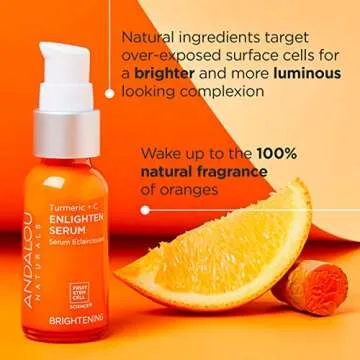 Andalou Naturals Turmeric + C Enlighten Serum, Skin Brightening with Vitamin C & Turmeric, Anti-Agin...