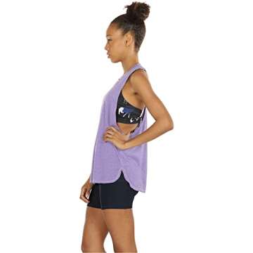 icyzone Workout Tank Tops for Women - Running Muscle Tank Sport Exercise Gym Yoga Tops Athletic Shirts (M, Lavender)