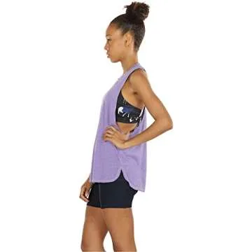 icyzone Workout Tank Tops for Women - Running Muscle Tank Sport Exercise Gym Yoga Tops Athletic Shirts (M, Lavender)