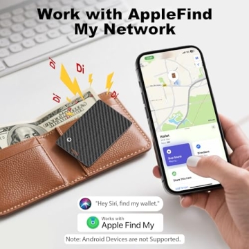 [Apple MFi Certified] Wallet Tracker Card with Apple Find My (iOS Only) Rechargeable Air Tracker Tag...