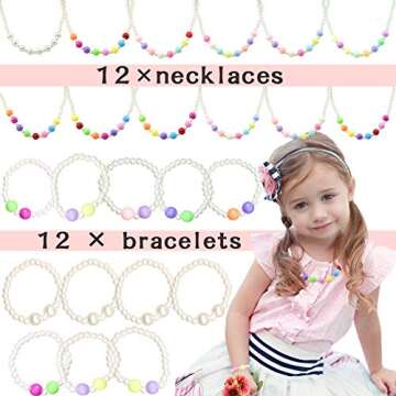 84 Pcs Tea Party Favors Supplies Set, Tea Time Party Hair Clips Pearl Necklaces Bracelet Fans Keychains Teapot Beads Gift Bags Accessories Kit for Kids Girls Birthday Goodie Bag Toys Gift