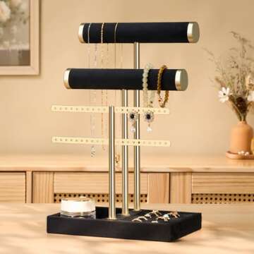 Bussdis 3 Tier Velvet Bracelet Holder Jewelry Organizer