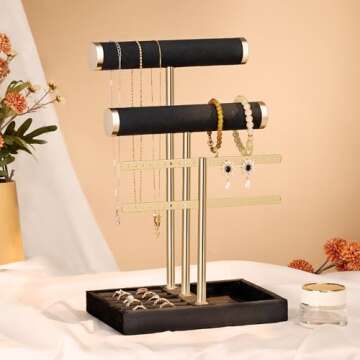 Bussdis 3 Tier Velvet Bracelet Holder Jewelry Organizer