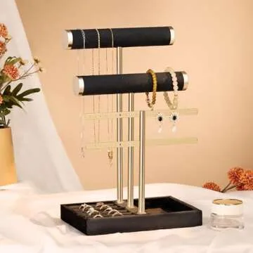 Bussdis 3 Tier Velvet Bracelet Holder Jewelry Organizer