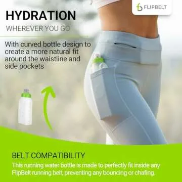 FlipBelt Arc Water Bottle for Active Runners and Athletes