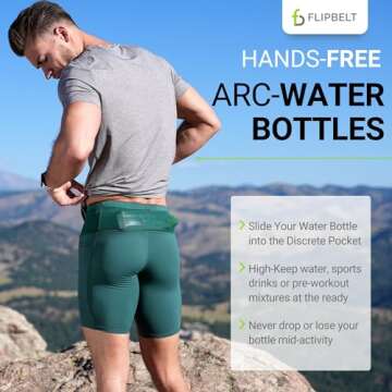 FlipBelt Arc Water Bottle for Active Runners and Athletes
