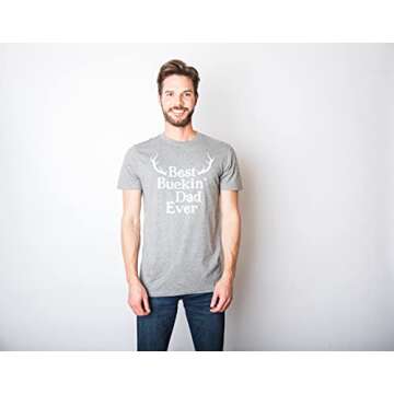 Crazy Dog Mens Best Buckin Dad Ever Antlers T Shirt Funny Pun Dad Joke Humor Tee Fathers Day Hunting...