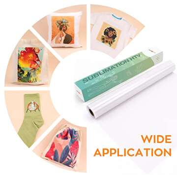 HTVRONT Sublimation Vinyl for Light-Colored Shirts - 12" X 10FT Matte Clear HTV Vinyl for Sublimaion...
