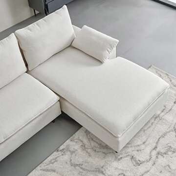 Comfortable 100'' Linen L-Shaped Sectional Sofa for Home