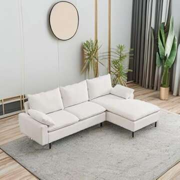 Comfortable 100'' Linen L-Shaped Sectional Sofa for Home