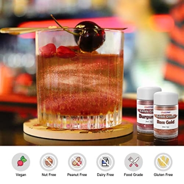 Vibrant Edible Glitter for Baking and Cocktails - 10 Colors