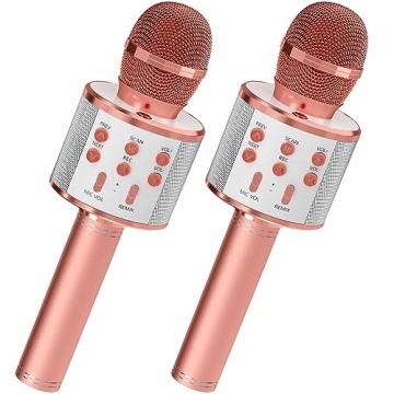 GIFTMIC 2 Pack Karaoke Microphone, Bluetooth Microphone for Singing, Wireless Microphones Toys for G...