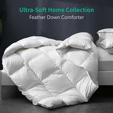 APSMILE Luxury All Season Down Feather Fibers Comforter Full/Queen Size Duvet Insert - 100% Organic ...