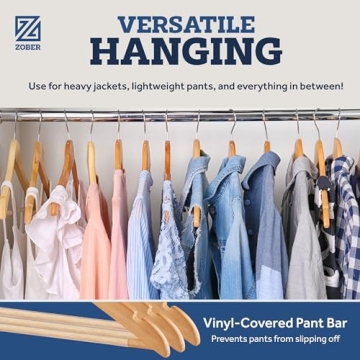 Premium Wooden Hangers - 20 Pack, Heavy Duty and Non Slip