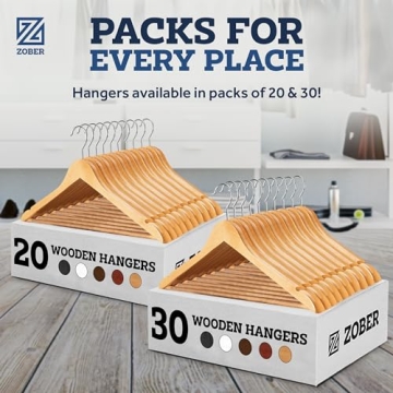 Premium Wooden Hangers - 20 Pack, Heavy Duty and Non Slip