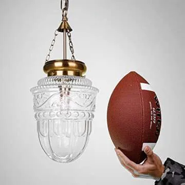 OIYIO Modern Brass Gold Glass Pendant Light Kitchen Island Lighting Globe Farmhouse Light Fixture Over Sink