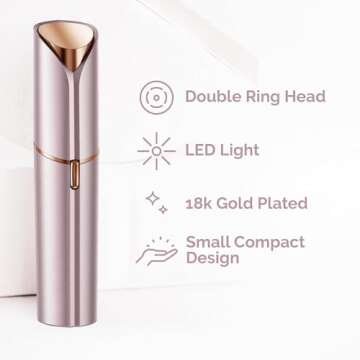 Facial Hair Removal for Women, Portable Women's Face Shaver for Lip, Chin with USB Rechargeable, Mustache Shavers for Womens