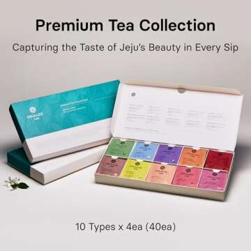 OSULLOC Premium Tea Collection (40 count, 10 flavors x 4 ea), Assorted Tea bag Sampler, Tea Gift set...