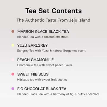 OSULLOC Premium Tea Collection (40 count, 10 flavors x 4 ea), Assorted Tea bag Sampler, Tea Gift sets for Tea lover, Self Care Gift Box, Premium Organic Pure & Blended Tea from Jeju