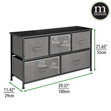 mDesign 21.65" High Storage Dresser - Stylish Organizer With 5 Drawers