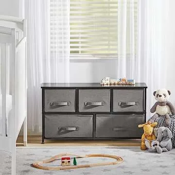 mDesign 21.65" High Storage Dresser - Stylish Organizer With 5 Drawers