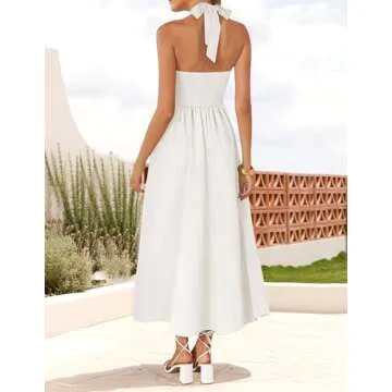ZESICA Women's Summer Halter Midi Dress for Chic Style