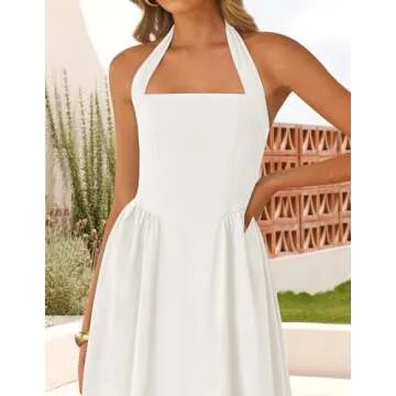 ZESICA Women's Summer Halter Midi Dress for Chic Style