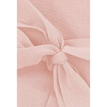 Fixmatti Women's Elegant V Neck Wrap Knit Dresses Batwing Sleeve Backless Slit Maxi Dress with Belted