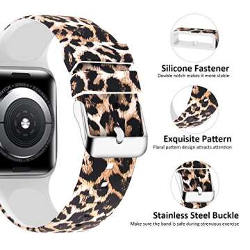 Lwsengme Compatible with Apple Watch Band 38mm 40mm 42mm 44mm, Soft Silicone Replacment Sport Bands ...