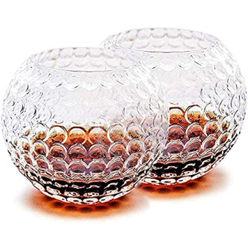 Golf Whiskey Glasses - Set of 2 - Unique, Handmade, Durable, and Fun Golf Drinking Accessories 10 Ounces Each and Handmade with Robust Packaging (2 Glasses, Not Personalized)