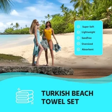 HAVLULAND Turkish Beach Towels, Sand-Free & Quick Dry