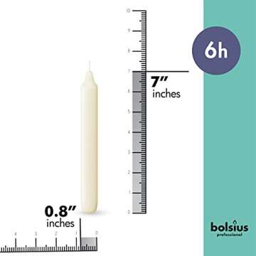 BOLSIUS Ivory Household Candles Bulk Pack 45 Count - Unscented Dripless 7 Inch Dinner Candlesticks - 6+ Hours Burn Time - Premium European Quality - Consistent Smokeless Flame - 100% Cotton Wick
