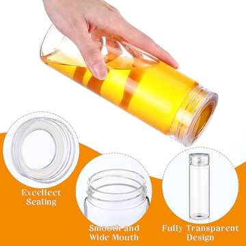 Uiifan 8 Pcs Glass Water Bottles for Smoothies & Juices